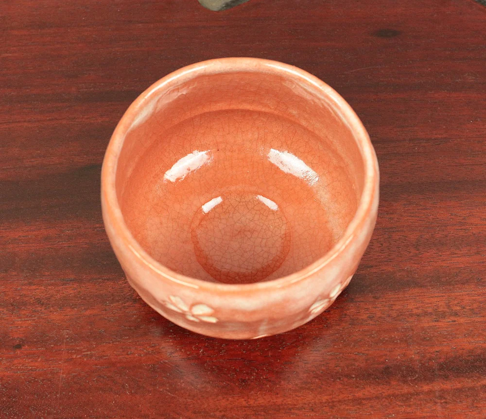 赤楽 AKARAKU Red Raku 楽入 SAKURA Cherry Tea Bowl Japanese Tea Ceremony Box V354 / Japan Cherry Blossom Traditional Kiln Craft Culture Pottery - Image 7