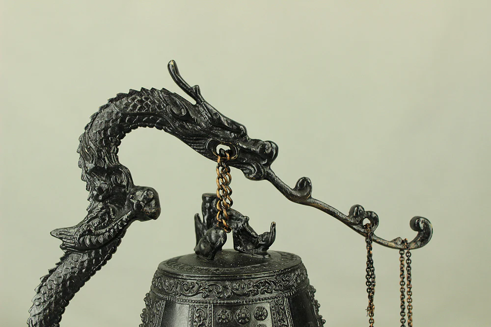 Bronze Bell Decorative Dragon Hanging Bell with Hammer 30cm 3.3kg with Box VA855 - Image 48