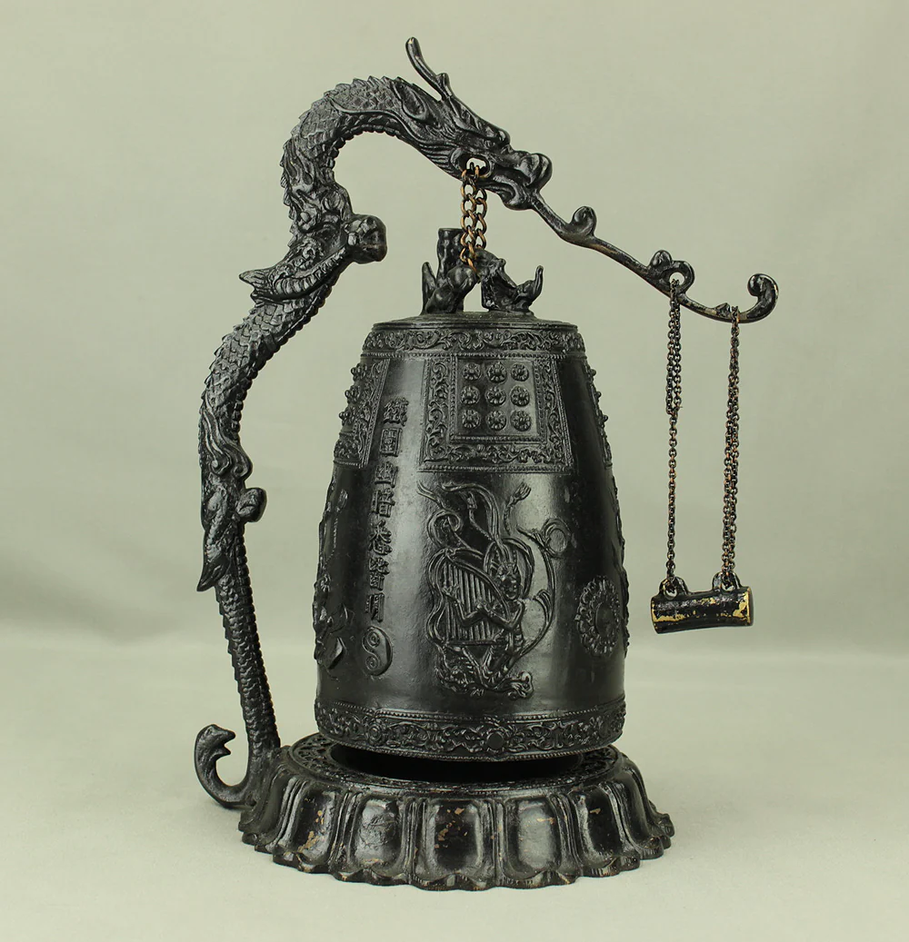 Bronze Bell Decorative Dragon Hanging Bell with Hammer 30cm 3.3kg with Box VA855 - Image 5
