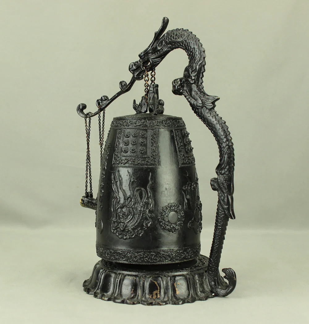 Bronze Bell Decorative Dragon Hanging Bell with Hammer 30cm 3.3kg with Box VA855 - Image 8