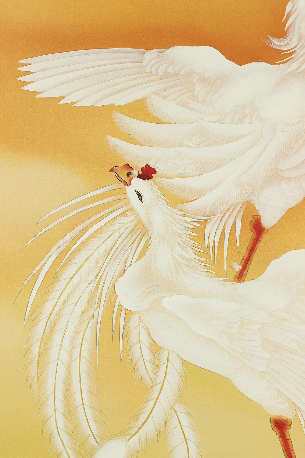 Chinese kakejiku kakemono wall hanging scroll / Two White Phoenixes & Rising Sun A122 - Image 8