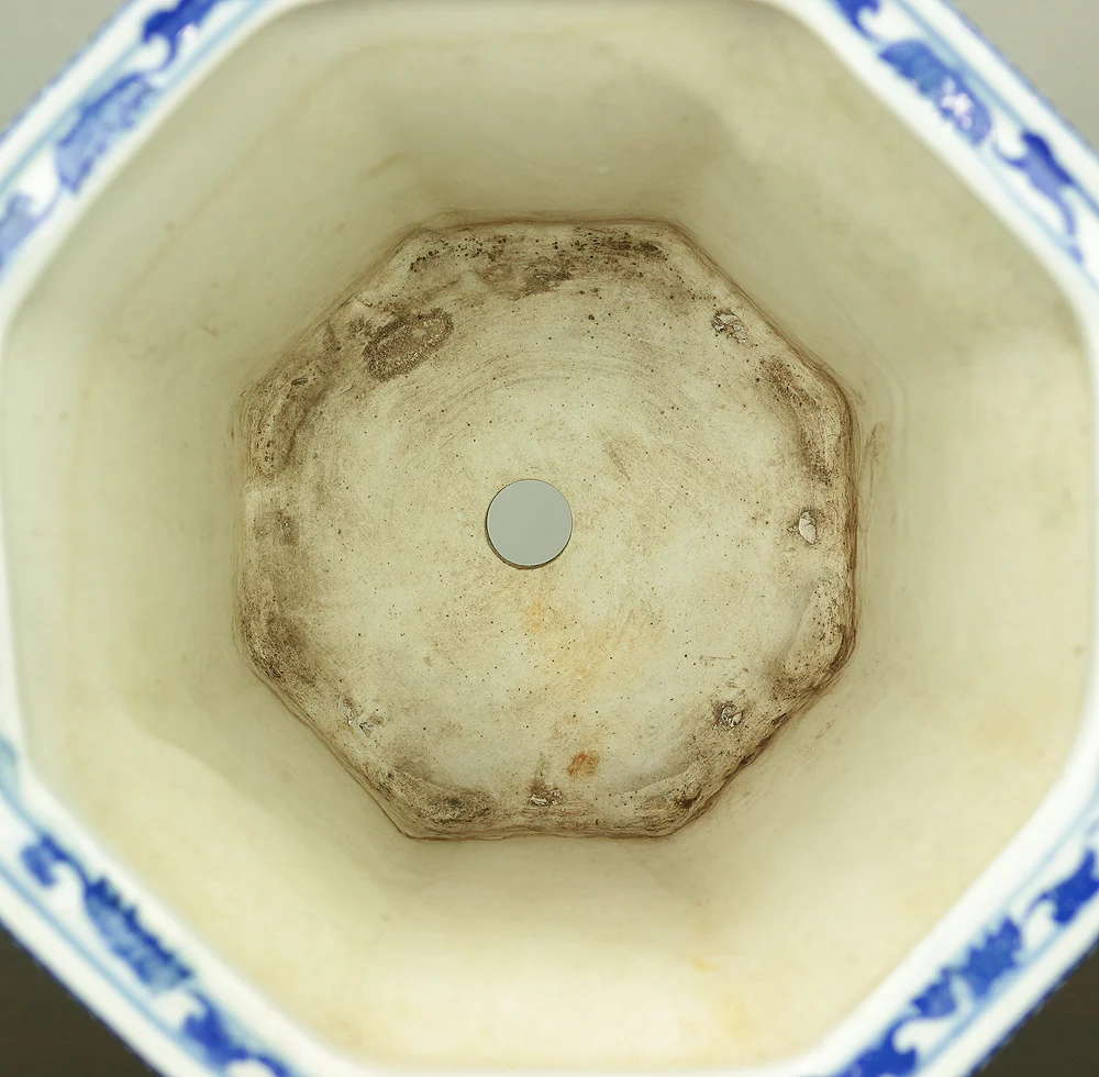 Chinese Sometsuke Rectangle Shikunshi (Four classic plants) Bonsai Pot VA562 - Image 16