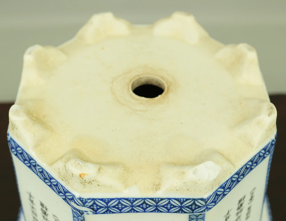 Chinese Sometsuke Rectangle Shikunshi (Four classic plants) Bonsai Pot VA562 - Image 19