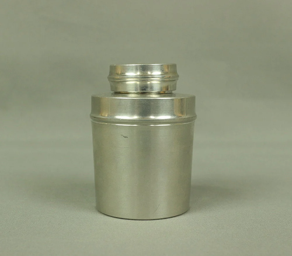 中国 Chinese Tin Tea Caddy 乾茂號造 Tea Ceremony utensil 2.2" x 3.1" 5.5cm x 8cm V269 / Traditional Tea utensils Chaki Oolong tea - Image 3