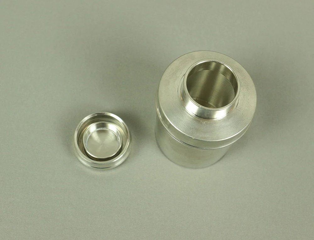 中国 Chinese Tin Tea Caddy 乾茂號造 Tea Ceremony utensil 2.2" x 3.1" 5.5cm x 8cm V269 / Traditional Tea utensils Chaki Oolong tea - Image 7