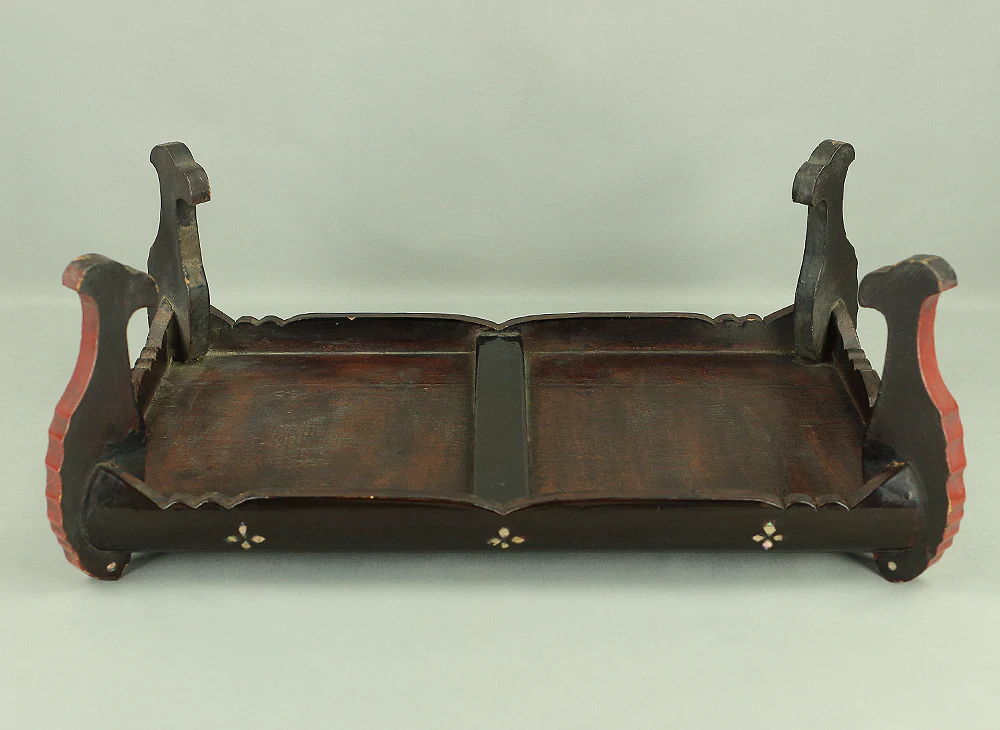 'Chrysanthemum and Butterfly' Inlaid Raden Mother of Pearl Black Lacquer Wooden Incense Burner Stand Flower Stand Bonsai Stand VA306 - Image 31