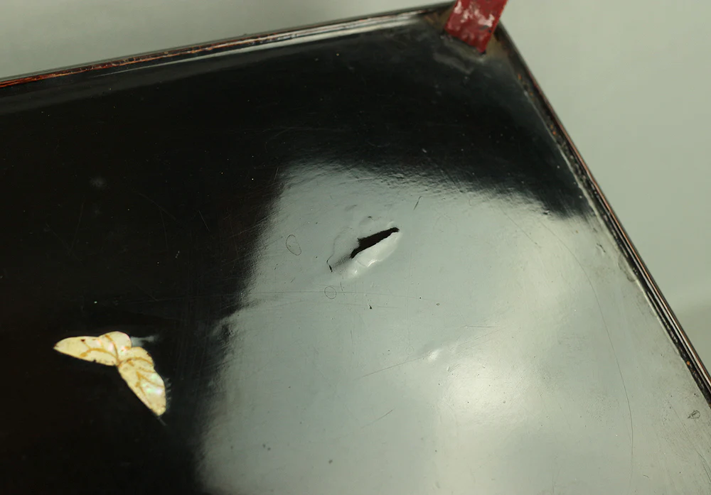 'Chrysanthemum and Butterfly' Inlaid Raden Mother of Pearl Black Lacquer Wooden Incense Burner Stand Flower Stand Bonsai Stand VA306 - Image 33