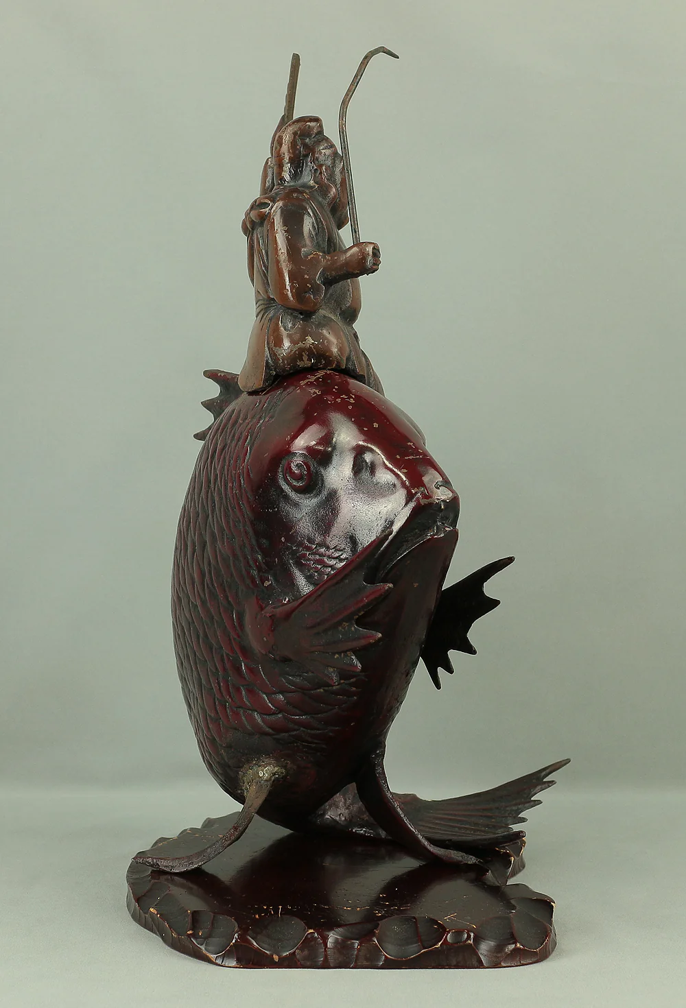Ebisu and Sea Bream Japanese Iron Okimono Figurine 7.4kg V814 - Image 12