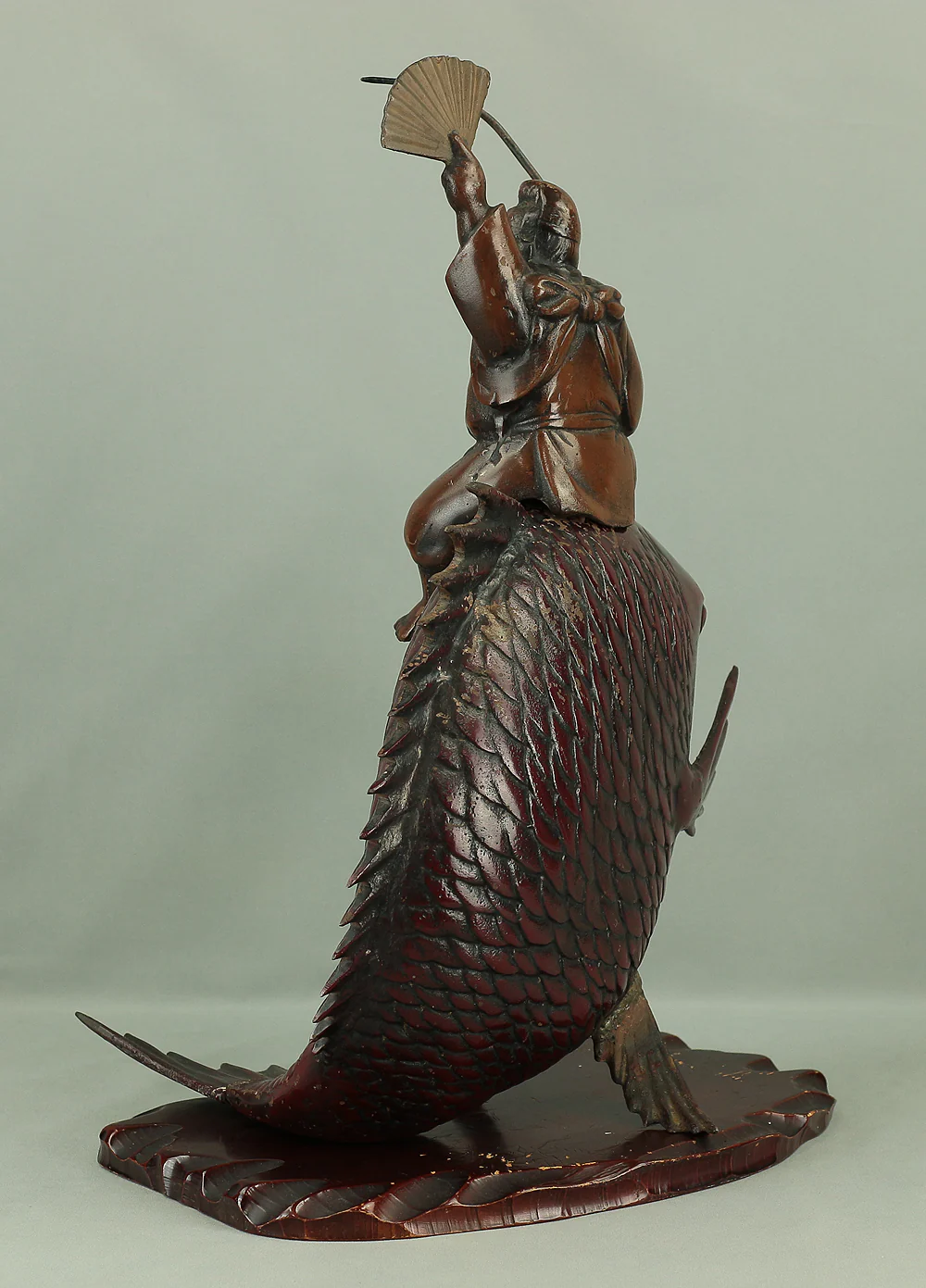 Ebisu and Sea Bream Japanese Iron Okimono Figurine 7.4kg V814 - Image 17