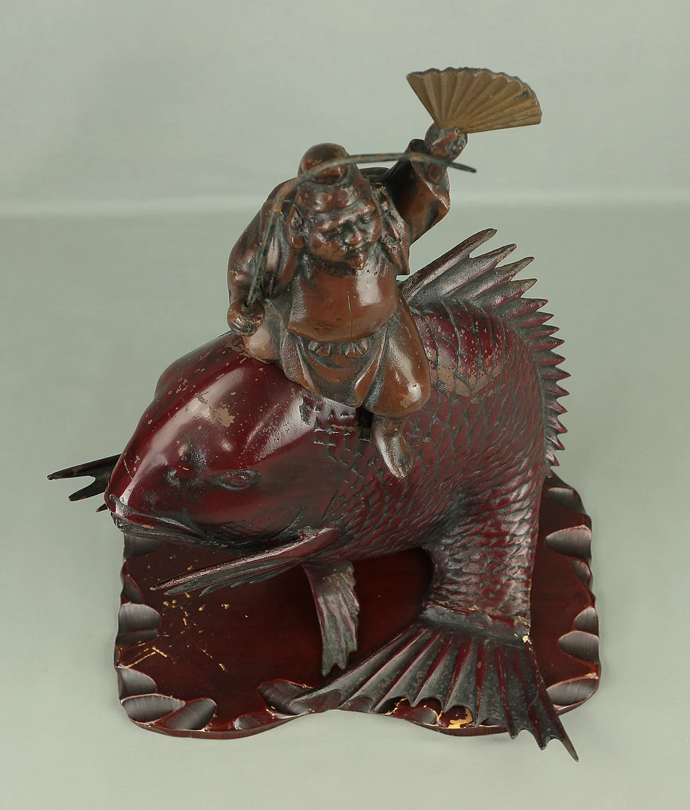 Ebisu and Sea Bream Japanese Iron Okimono Figurine 7.4kg V814 - Image 20