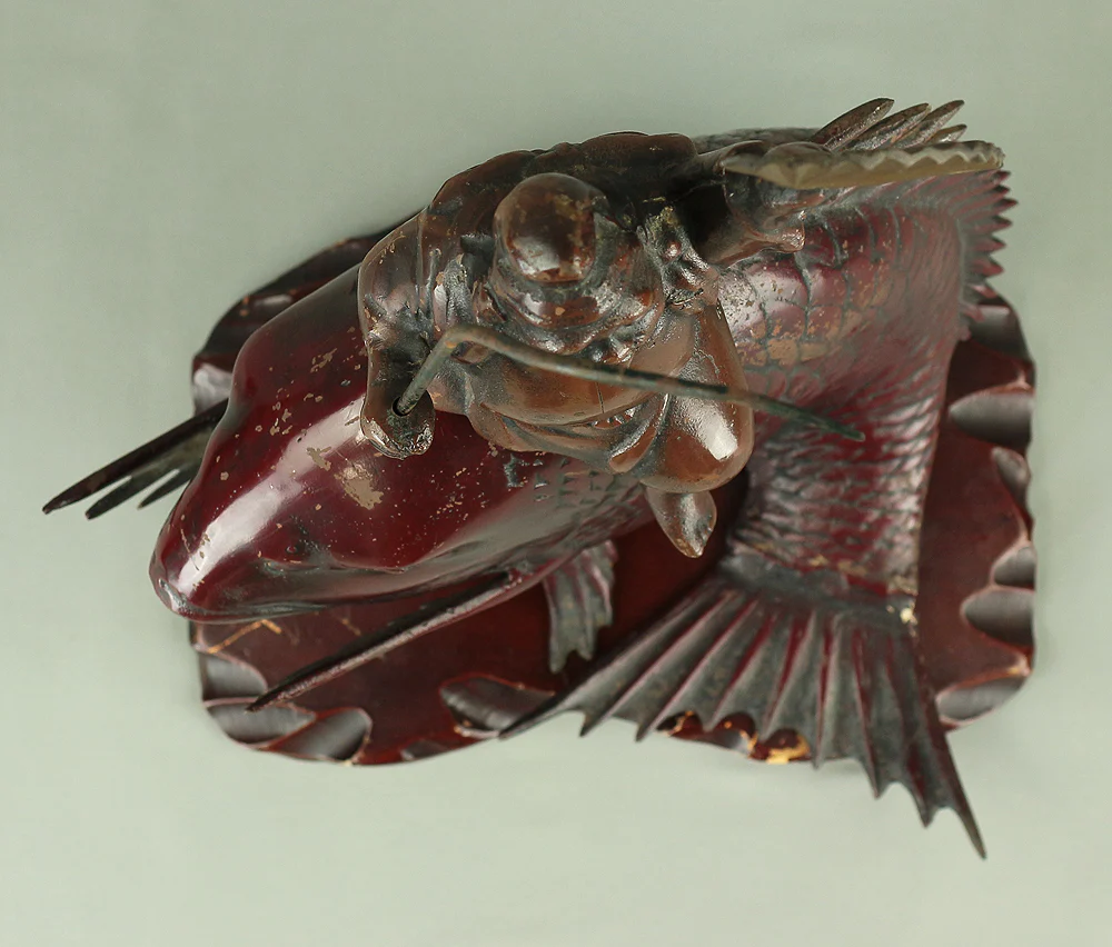 Ebisu and Sea Bream Japanese Iron Okimono Figurine 7.4kg V814 - Image 21