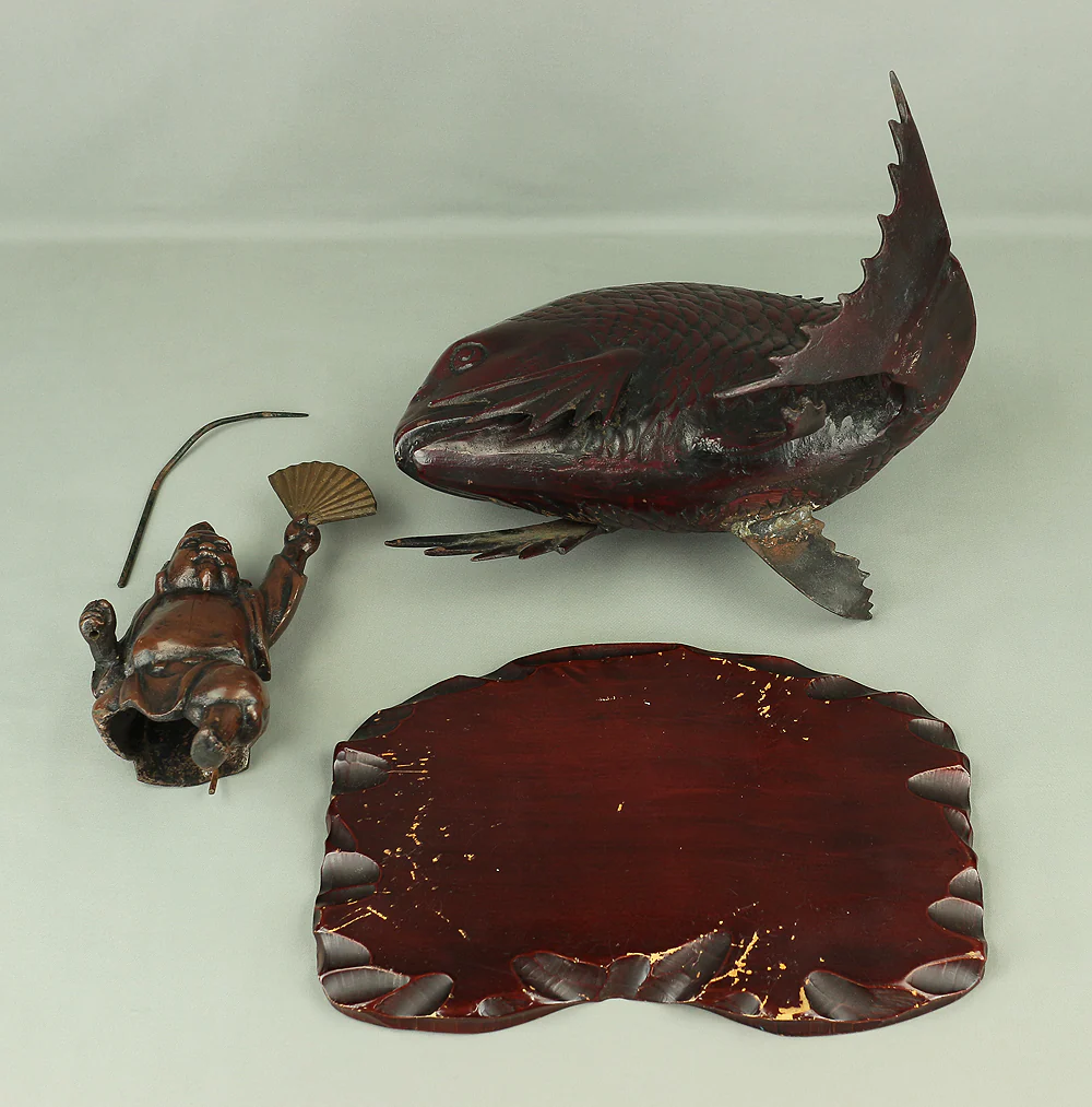 Ebisu and Sea Bream Japanese Iron Okimono Figurine 7.4kg V814 - Image 22