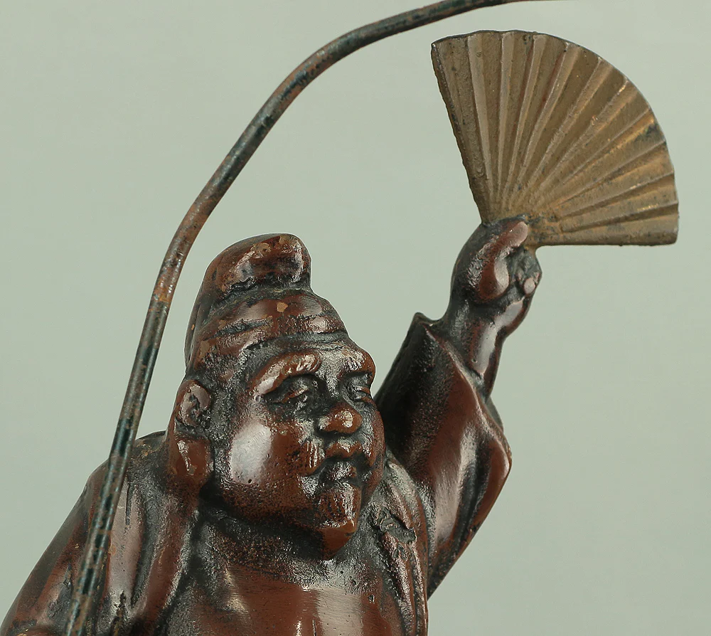 Ebisu and Sea Bream Japanese Iron Okimono Figurine 7.4kg V814 - Image 4