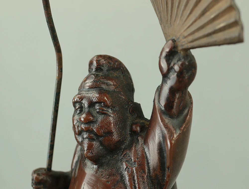 Ebisu and Sea Bream Japanese Iron Okimono Figurine 7.4kg V814 - Image 5