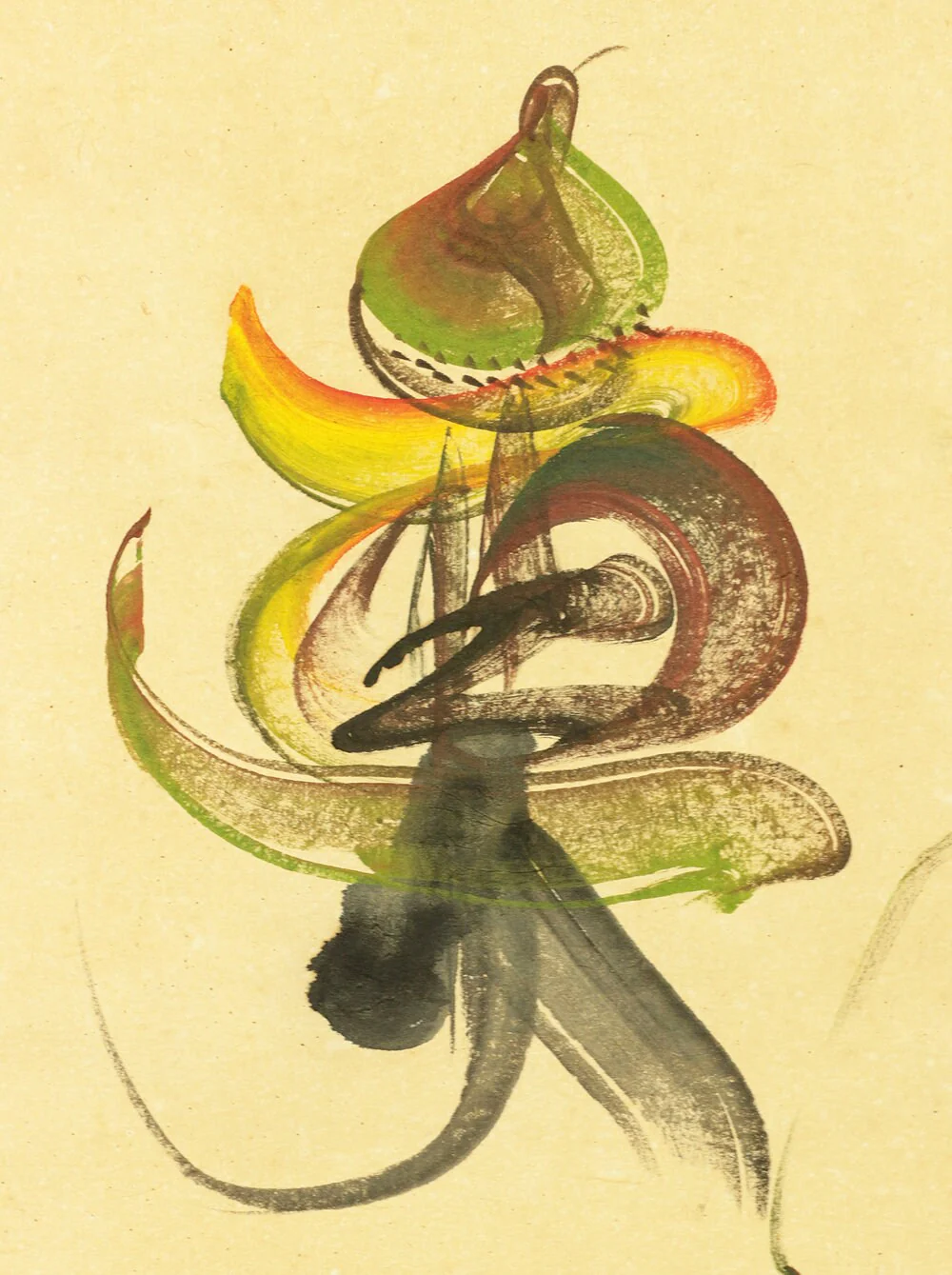 Hihaku-tai Splash pattern Calligraphy Japanese Framed hand writing V399 / One of the oldest calligraphy works active movement of the brush - Image 3