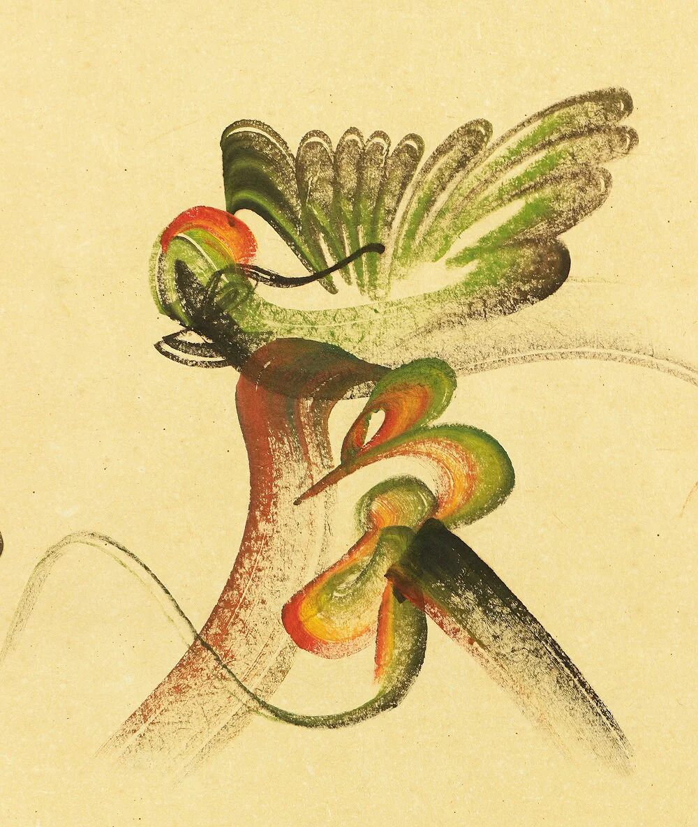 Hihaku-tai Splash pattern Calligraphy Japanese Framed hand writing V399 / One of the oldest calligraphy works active movement of the brush - Image 4