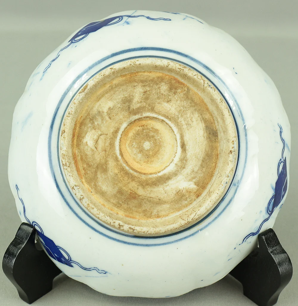 Imari ware Sometsuke Blue and White Porcelain Inban (Transfer printing) Decorative Small Plates 5pcs "Geometrical pattern & Scroll design" V682 - Image 17