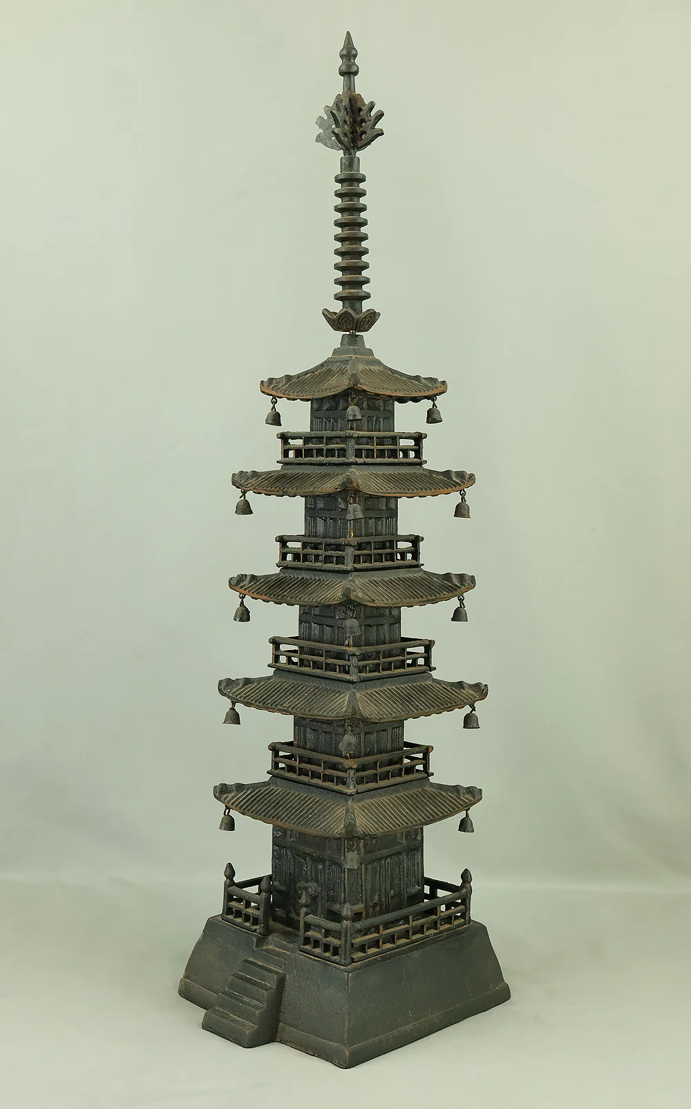 Iron Five Storied Pagoda Ornaments Okimono VA964 - Image 11