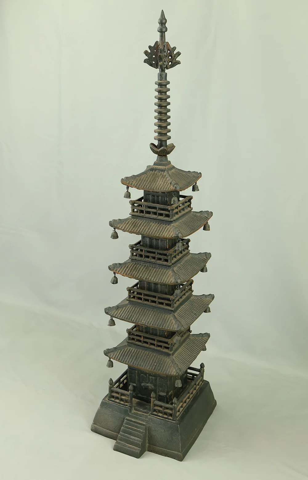 Iron Five Storied Pagoda Ornaments Okimono VA964 - Image 3