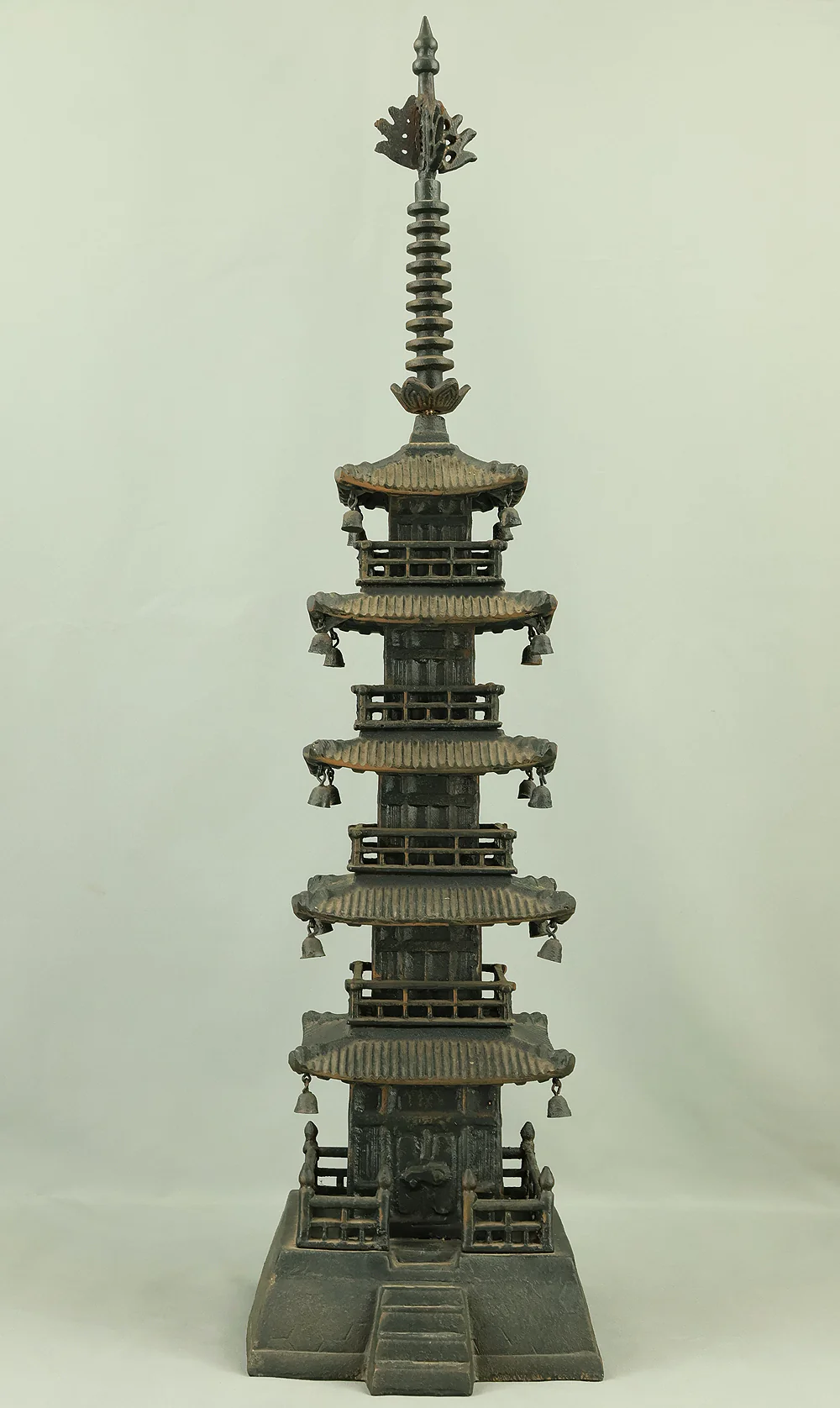 Iron Five Storied Pagoda Ornaments Okimono VA964 - Image 4