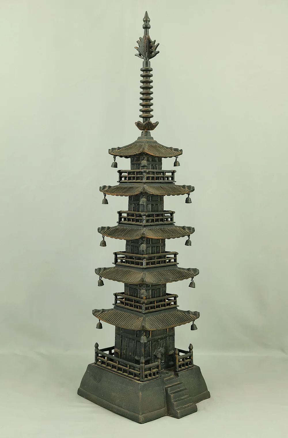 Iron Five Storied Pagoda Ornaments Okimono VA964 - Image 5