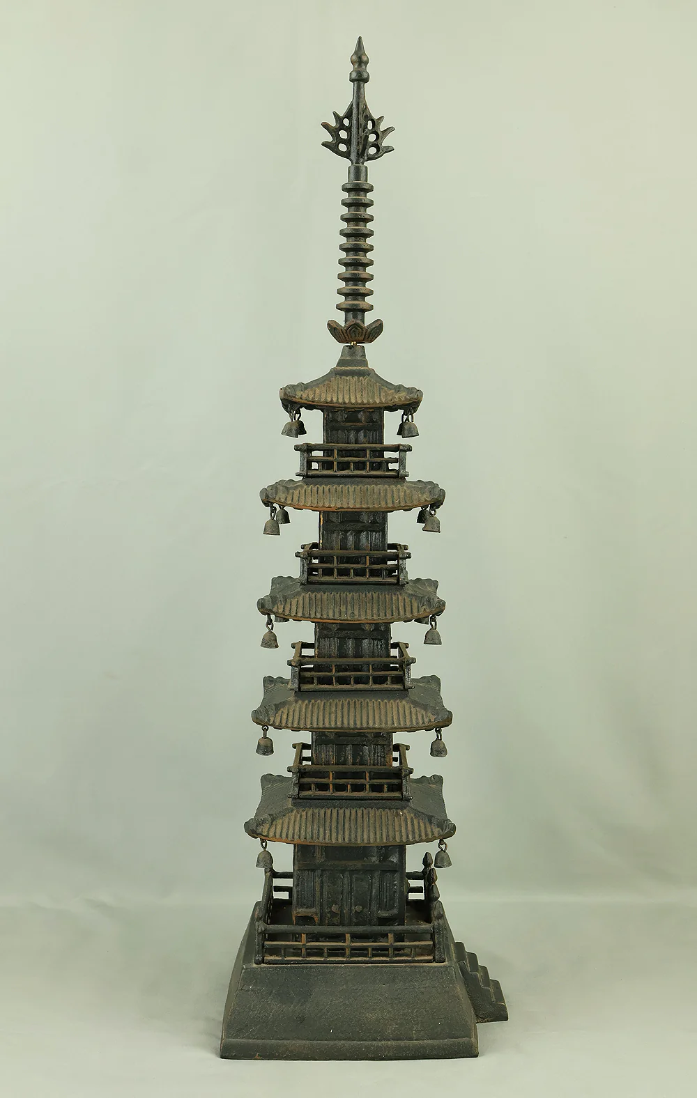 Iron Five Storied Pagoda Ornaments Okimono VA964 - Image 6