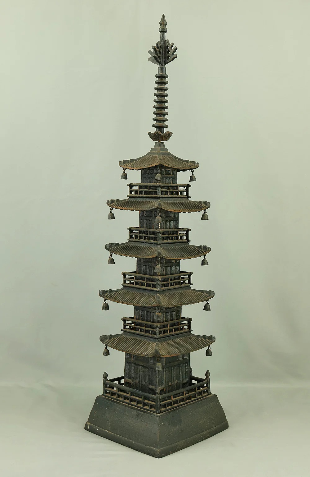 Iron Five Storied Pagoda Ornaments Okimono VA964 - Image 7