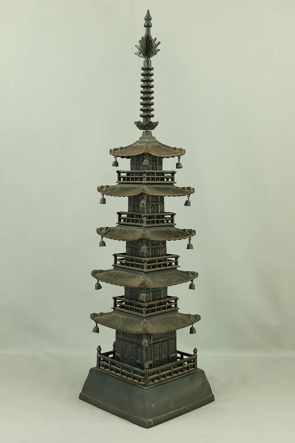 Iron Five Storied Pagoda Ornaments Okimono VA964 - Image 9