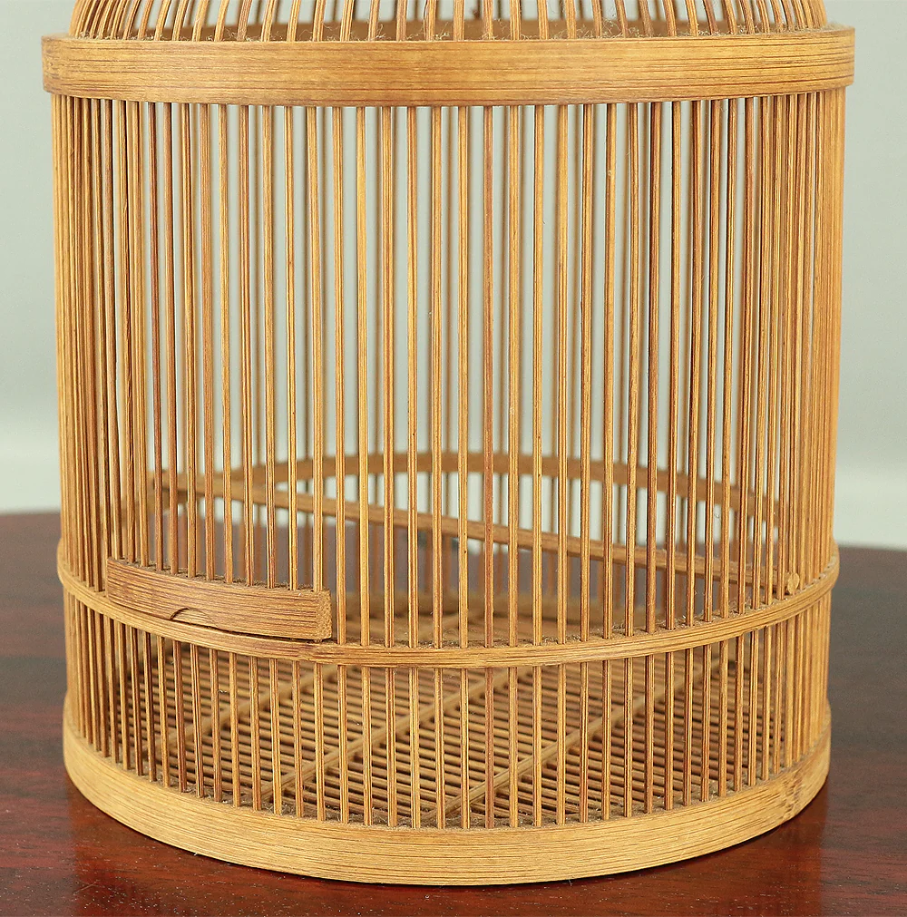 Japanese bamboo craft vintage handmade artisanal birdcage for small bird V733 - Image 10