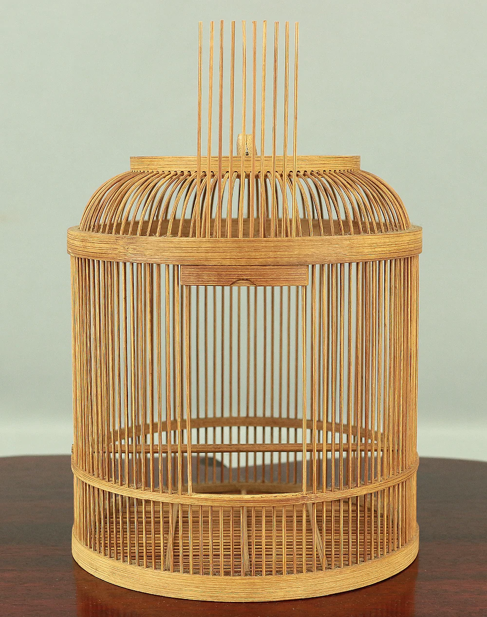 Japanese bamboo craft vintage handmade artisanal birdcage for small bird V733 - Image 11