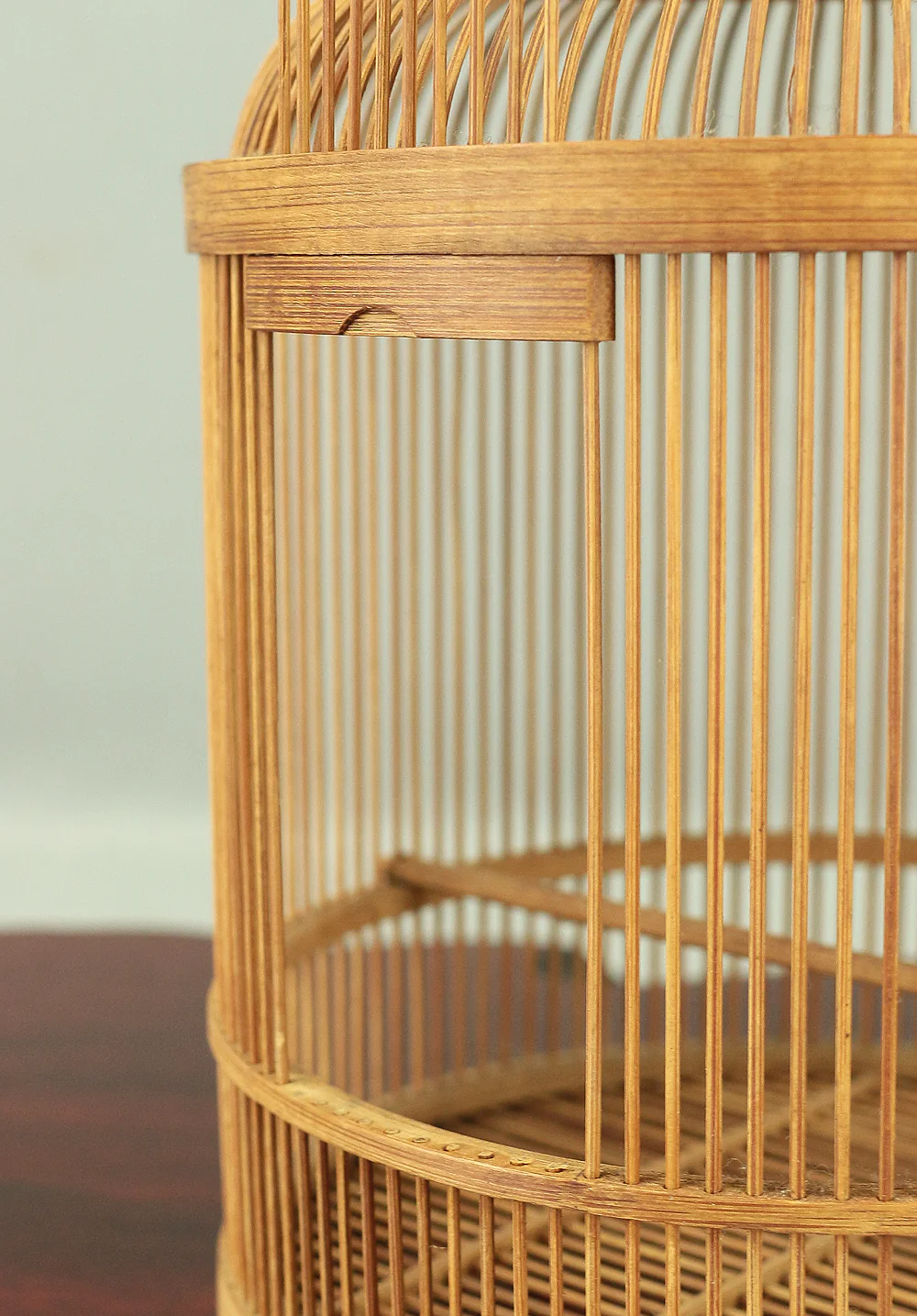 Japanese bamboo craft vintage handmade artisanal birdcage for small bird V733 - Image 14
