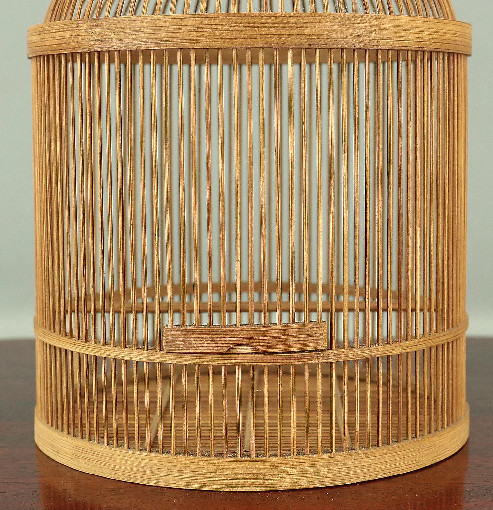 Japanese bamboo craft vintage handmade artisanal birdcage for small bird V733 - Image 8
