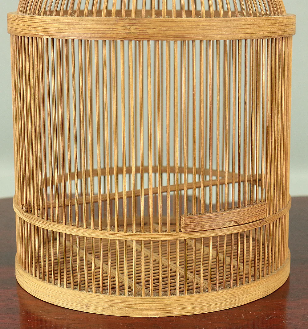 Japanese bamboo craft vintage handmade artisanal birdcage for small bird V733 - Image 9