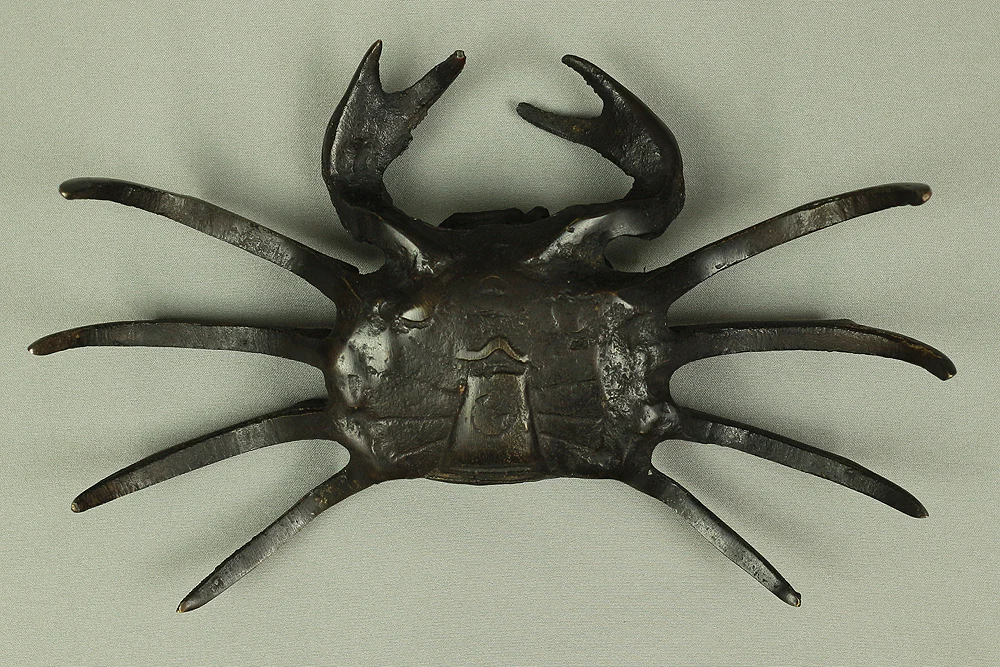Japanese Bronze small ornament Okimono "Tenpai" Three crabs decorative for Bonsai, Suiseki V527 - Image 5