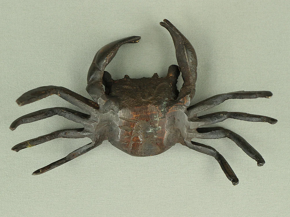 Japanese Bronze Tenpai Okimono Ornaments 'Five Crabs' for Bonsai Suiseki V978 - Image 11