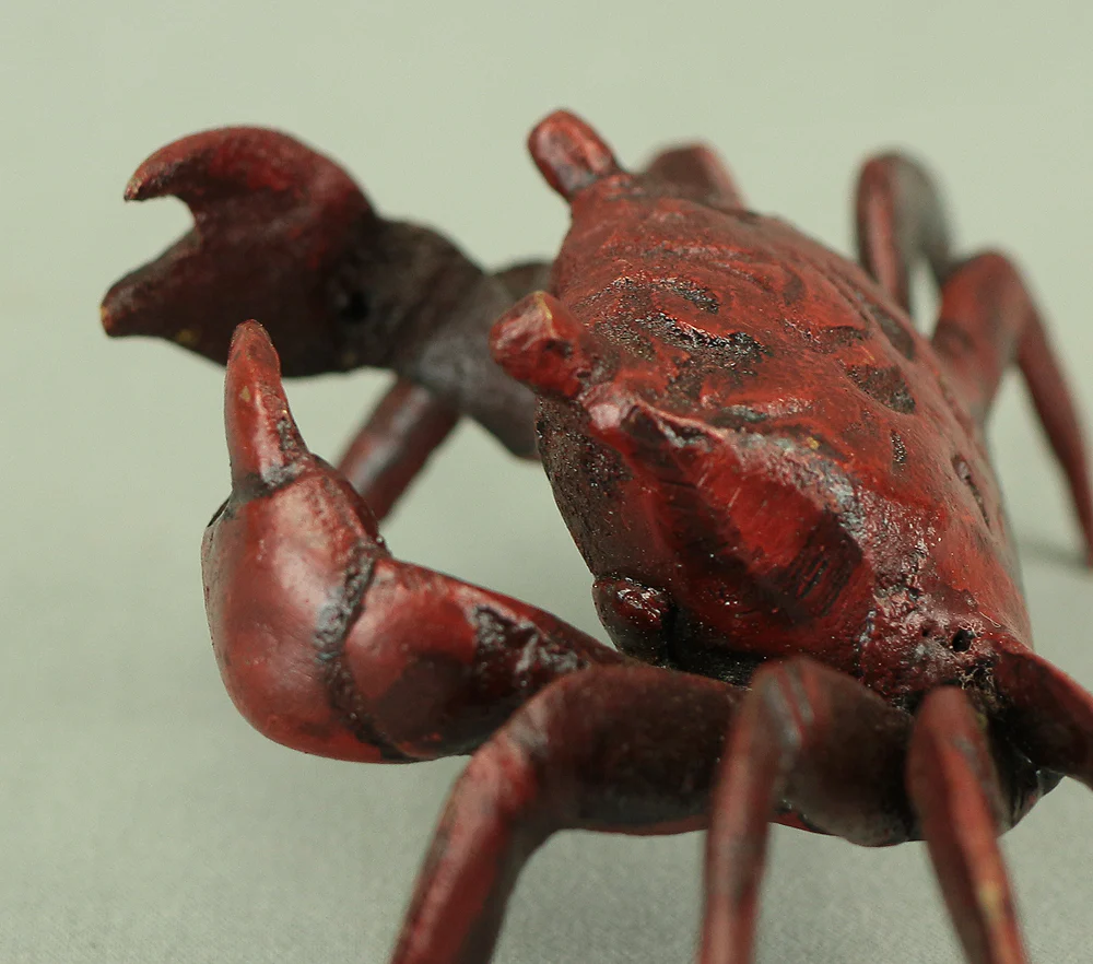 Japanese Bronze Tenpai Okimono Ornaments 'Five Crabs' for Bonsai Suiseki V978 - Image 17