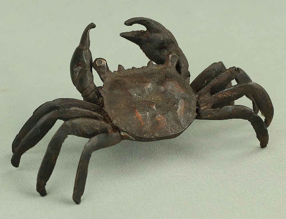 Japanese Bronze Tenpai Okimono Ornaments 'Five Crabs' for Bonsai Suiseki V978 - Image 3