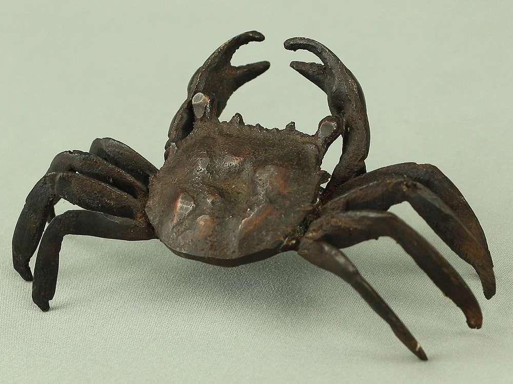 Japanese Bronze Tenpai Okimono Ornaments 'Five Crabs' for Bonsai Suiseki V978 - Image 4