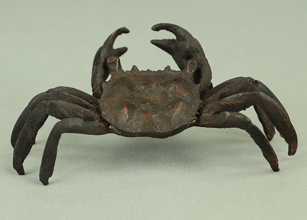 Japanese Bronze Tenpai Okimono Ornaments 'Five Crabs' for Bonsai Suiseki V978 - Image 5