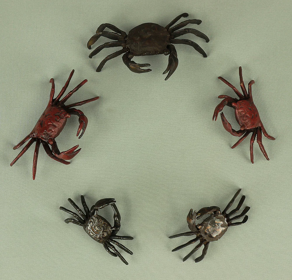 Japanese Bronze Tenpai Okimono Ornaments 'Five Crabs' for Bonsai Suiseki V978 - Image 53