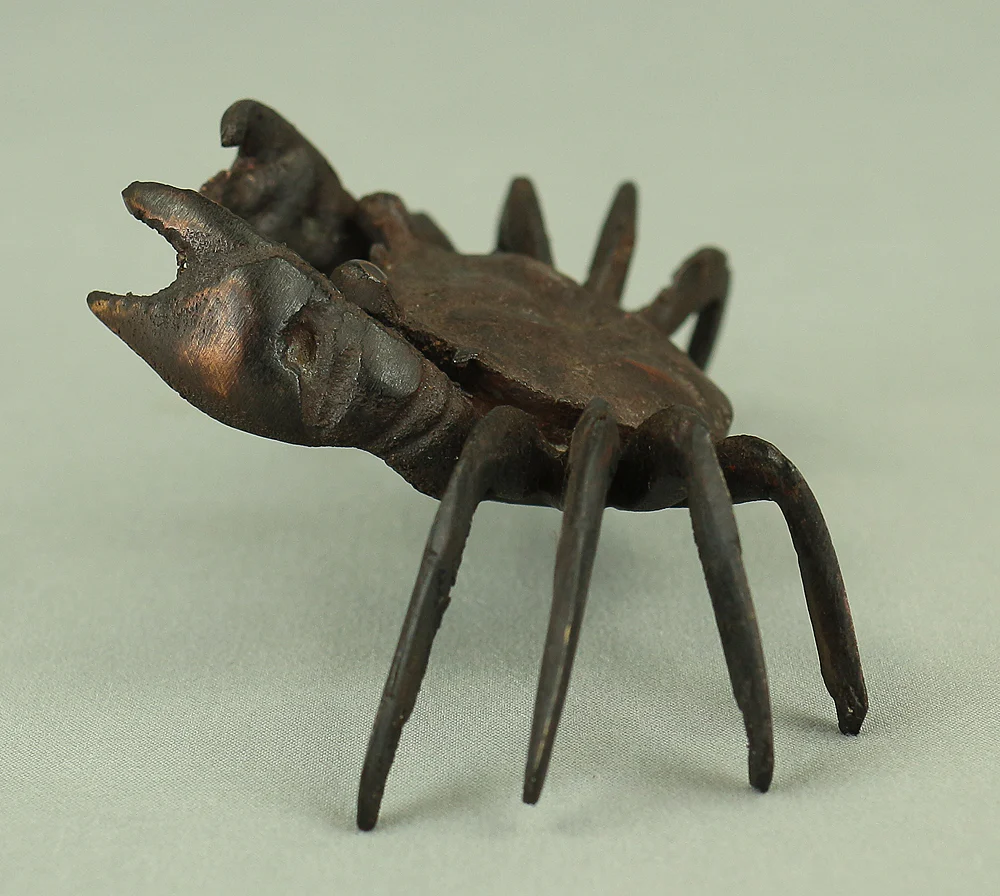 Japanese Bronze Tenpai Okimono Ornaments 'Five Crabs' for Bonsai Suiseki V978 - Image 6