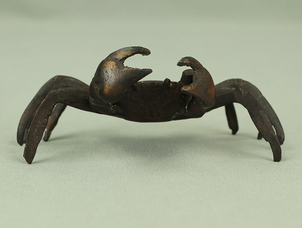 Japanese Bronze Tenpai Okimono Ornaments 'Five Crabs' for Bonsai Suiseki V978 - Image 8