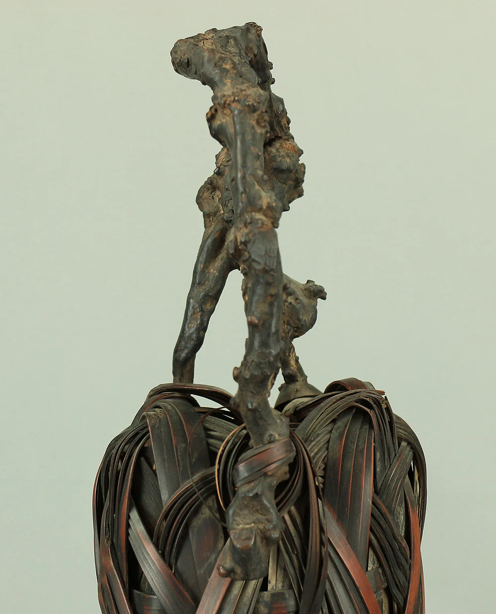 Japanese Elaborately Woven Bamboo Flower Vase with Wooden Handle Basket Hanakago for Ikebana, flower arrangement, Hanaike etc V696 - Image 10