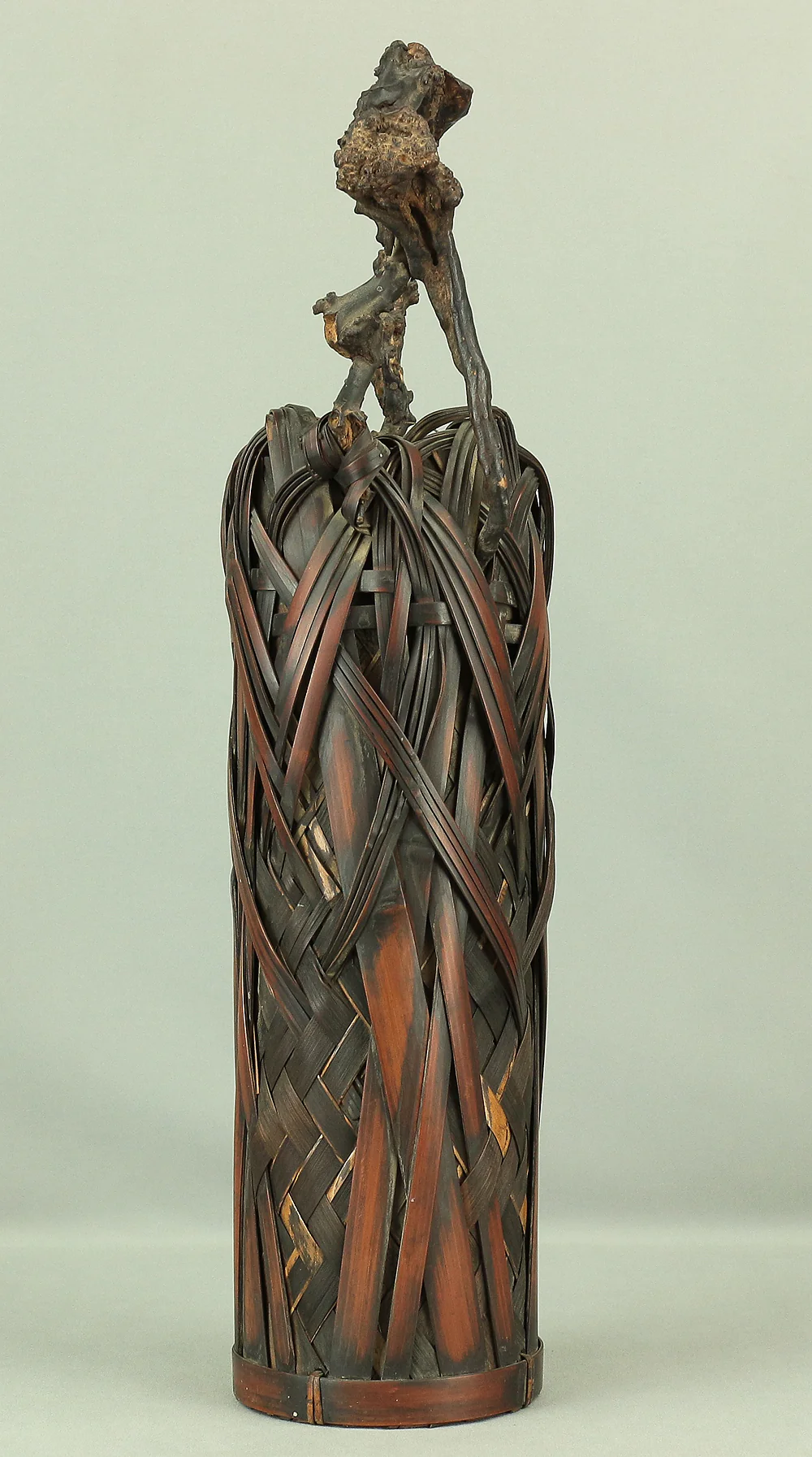 Japanese Elaborately Woven Bamboo Flower Vase with Wooden Handle Basket Hanakago for Ikebana, flower arrangement, Hanaike etc V696 - Image 20