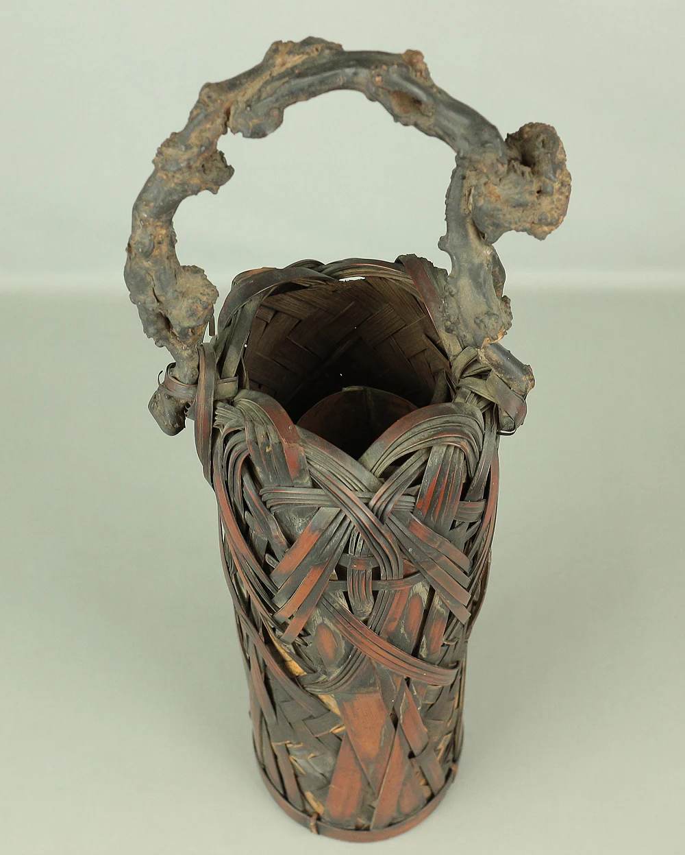 Japanese Elaborately Woven Bamboo Flower Vase with Wooden Handle Basket Hanakago for Ikebana, flower arrangement, Hanaike etc V696 - Image 21