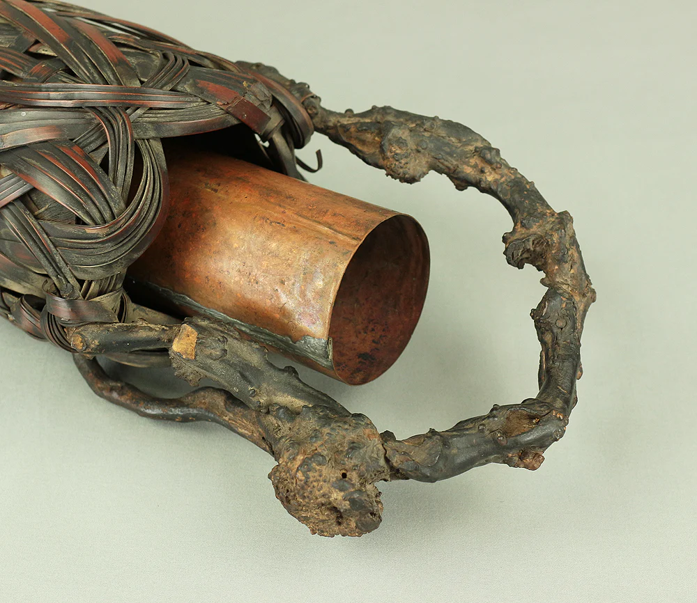 Japanese Elaborately Woven Bamboo Flower Vase with Wooden Handle Basket Hanakago for Ikebana, flower arrangement, Hanaike etc V696 - Image 24