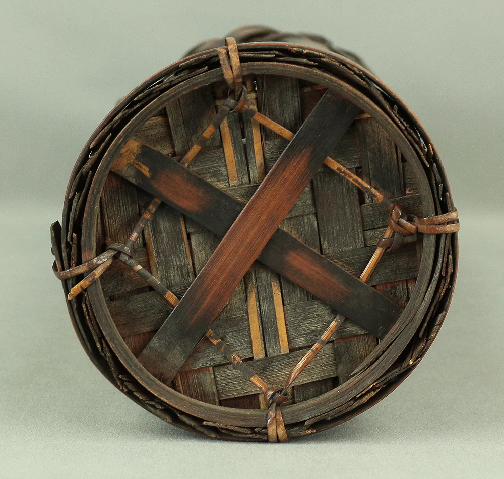 Japanese Elaborately Woven Bamboo Flower Vase with Wooden Handle Basket Hanakago for Ikebana, flower arrangement, Hanaike etc V696 - Image 29