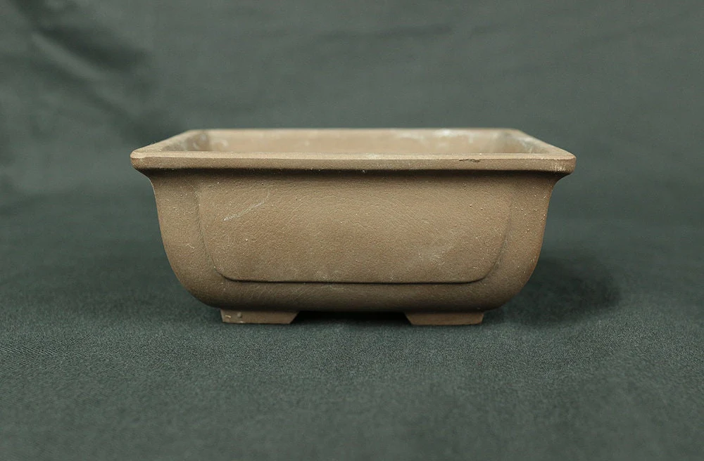 盆栽鉢 Japanese Small Bonsai Pot Pottery 260g 4.7" W x 2.1" H x 3.6" D / Japan Pine tree Moss Plants Molding to imitate a natural landscape - Image 3