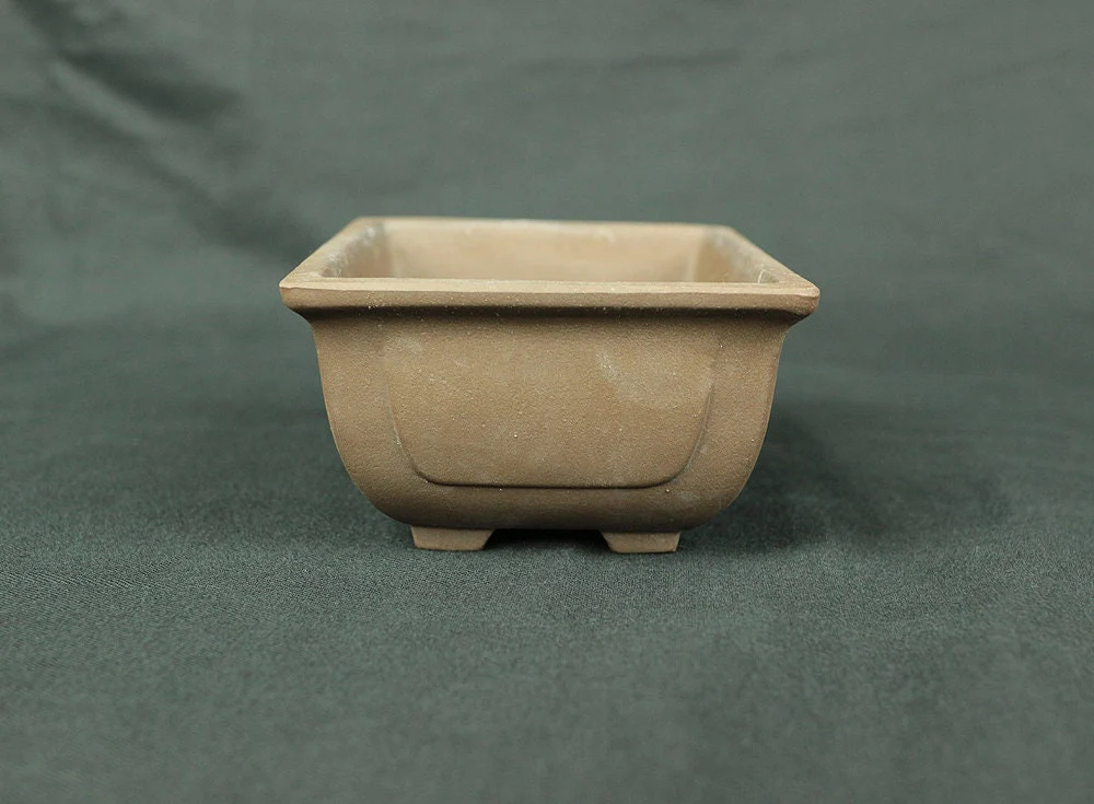 盆栽鉢 Japanese Small Bonsai Pot Pottery 260g 4.7" W x 2.1" H x 3.6" D / Japan Pine tree Moss Plants Molding to imitate a natural landscape - Image 6