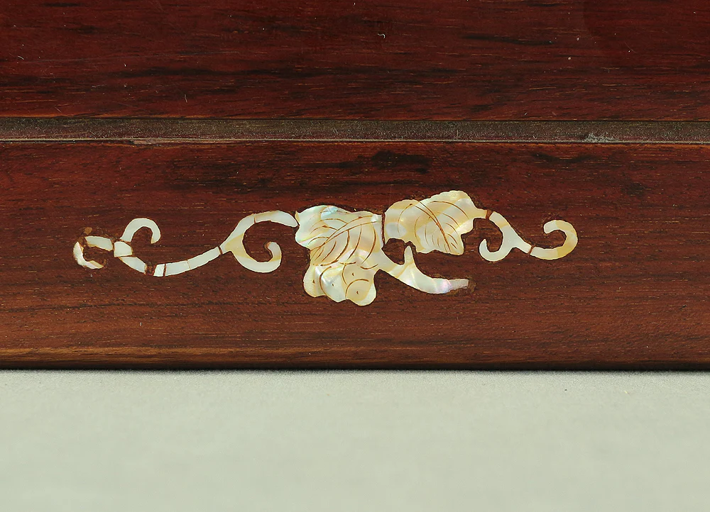 Korean art Cabinet inlaid Raden, mother of pearl Grape design Small Tansu Three Drawers V732 - Image 31